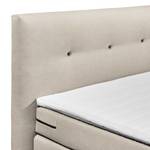 Lit boxspring Tassar (avec surmatelas) Tissu - Blanc crème