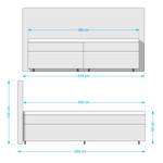 Boxspringbett Tassar (inkl. Topper) Webstoff - Anthrazit