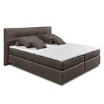 Lit boxspring Tassar (avec surmatelas) Tissu - Mocca