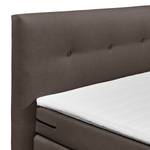 Lit boxspring Tassar (avec surmatelas) Tissu - Mocca