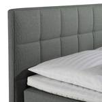 Lit boxspring Tevin Tissu - Anthracite - 100 x 200cm - Matelas de mousse froide - D2 souple