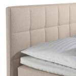 Lit boxspring Tevin Tissu - Beige - 100 x 200cm - Matelas de mousse froide - D2 souple