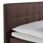 Lit boxspring Tevin Tissu - Marron - 100 x 200cm - Matelas de mousse froide - D2 souple