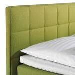 Lit boxspring Tevin Tissu - Citron vert - 100 x 200cm - Matelas de mousse froide - D2 souple