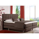 Lit boxspring Tevin Tissu - Marron - 100 x 200cm - Matelas à ressorts bombés ensachés - D2 souple