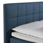 Lit boxspring Tevin Tissu - Bleu jean - 100 x 200cm - Matelas de mousse froide - D3 medium