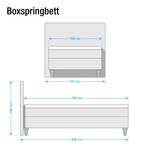 Boxspringbett Tidaholm Kunstleder Kunstleder - Braun - 100 x 200cm - Bonellfederkernmatratze - H2