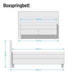 Boxspringbett Tidaholm Kunstleder Beige - 140 x 200cm - Tonnentaschenfederkernmatratze - H2
