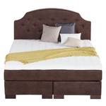 Lit boxspring Tombstone Tissu - Marron - 160 x 200cm