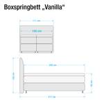 Boxspring Valea structuurstof - Antraciet - 100 x 200cm - Bonell-binnenveringmatras - H2 zacht