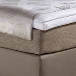 Boxspringbett Valea Strukturstoff - Taupe - 100 x 200cm - Bonellfederkernmatratze - H2