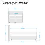 Boxspring Valea structuurstof - Antraciet - 100 x 200cm - Bonell-binnenveringmatras - H3 medium