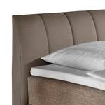 Letto boxspring Valea Tessuto strutturato - Talpa - 100 x 200cm - Materasso a molle Bonnell - H3