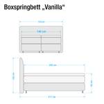 Boxspring Valea structuurstof - Bruin - 140 x 200cm - Bonell-binnenveringmatras - H3 medium