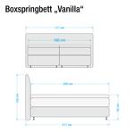 Boxspring Valea structuurstof - Antraciet - 160 x 200cm - Bonell-binnenveringmatras - H2 zacht