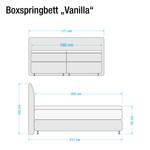 Boxspring Valea structuurstof - Beige - 160 x 200cm - Koudschuimmatras - H2 zacht