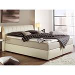 Lit boxspring Valea Tissu structuré - Beige - 180 x 200cm - Matelas de mousse froide - D2 souple