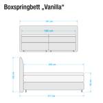 Boxspring Valea structuurstof - Beige - 180 x 200cm - Bonell-binnenveringmatras - H3 medium
