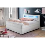 Boxspring Vela incl. topper & verlichting - kunstleer - wit