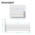 Boxspringbett Vimmerby Kunstleder Weiß / Grau - 100 x 200cm - Kaltschaummatratze - H2