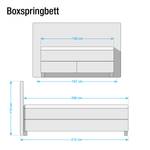 Boxspringbett Vimmerby Kunstleder Kunstleder / Strukturstoff - Schwarz / Grau - 140 x 200cm - Tonnentaschenfederkernmatratze - H3