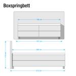 Boxspringbett Vimmerby Kunstleder Weiß / Grau - 160 x 200cm - Kaltschaummatratze - H2