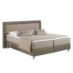 Boxspringbett Vimmerby Kunstleder Beige / Taupe - 160 x 200cm - Kaltschaummatratze - H2