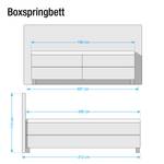 Boxspringbett Vimmerby Kunstleder Weiß / Grau - 180 x 200cm - Bonellfederkernmatratze - H3