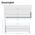 Lit boxspring Vimmerby Imitation cuir - Beige / Taupe - 200 x 200cm - Matelas à ressorts bombés ensachés - D3 medium