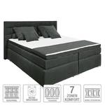 Lit boxspring Welham I (avec surmatelas) Microvelours - Anthracite - 140 x 200cm