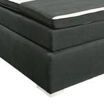 Boxspring Welham I (inclusief topper) micro-velours - Antraciet - 140 x 200cm