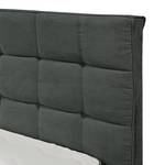 Lit boxspring Welham I (avec surmatelas) Microvelours - Anthracite - 140 x 200cm