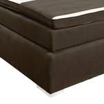 Boxspringbett Welham I (inkl. Topper) Microvelours - Dunkelbraun - 140 x 200cm