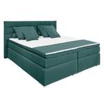 Lit boxspring Welham I (avec surmatelas) Microvelours - Bleu pétrole - 140 x 200cm