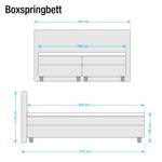 Boxspring Welham I (inclusief topper) micro-velours - Petrolblauw - 140 x 200cm