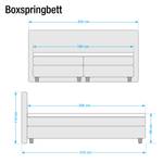 Lit boxspring Welham I (avec surmatelas) Microvelours - Anthracite - 180 x 200cm