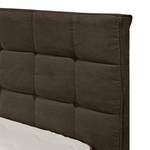 Lit boxspring Welham I (avec surmatelas) Microvelours - Marron foncé - 180 x 200cm