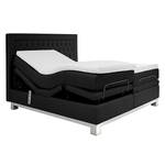 Lit boxspring Wolke7 I Cuir véritable - Noir - 160 x 200cm - D2 souple