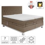 Boxspringbett Wolke7 I Echtleder Braun - 160 x 200cm - H3