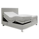 Boxspringbett Wolke7 I Echtleder Echtleder - Grau - 160 x 200cm - H3