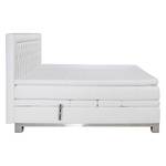 Lit boxspring Wolke7 I Cuir véritable - Blanc - 180 x 200cm - D2 souple