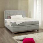 Boxspring Wolke7 II echt leer - Grijs - 160 x 200cm - H2 zacht