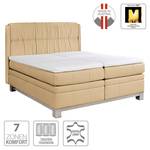 Boxspringbett Wolke7 II Echtleder Hellbraun - 160 x 200cm - H2