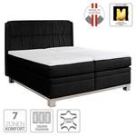 Boxspringbett Wolke7 II Echtleder Schwarz - 160 x 200cm - H2