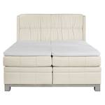 Boxspringbett Wolke7 II Echtleder Echtleder - Creme - 160 x 200cm - H3