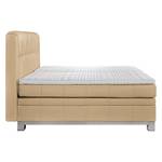 Boxspringbett Wolke7 II Echtleder Echtleder - Hellbraun - 160 x 200cm - H3