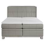 Boxspringbett Wolke7 II Echtleder Echtleder - Grau - 180 x 200cm - H2