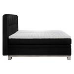 Lit boxspring Wolke7 II Cuir véritable - Noir - 200 x 200cm - D2 souple