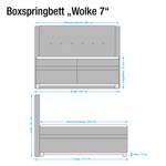 Boxspringbett Wolke7 II Echtleder Echtleder - Creme - 200 x 200cm - H3