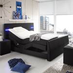 Boxspringbett Yamuna (mit Elektromotor) inklusive Topper - Webstoff - Schwarz